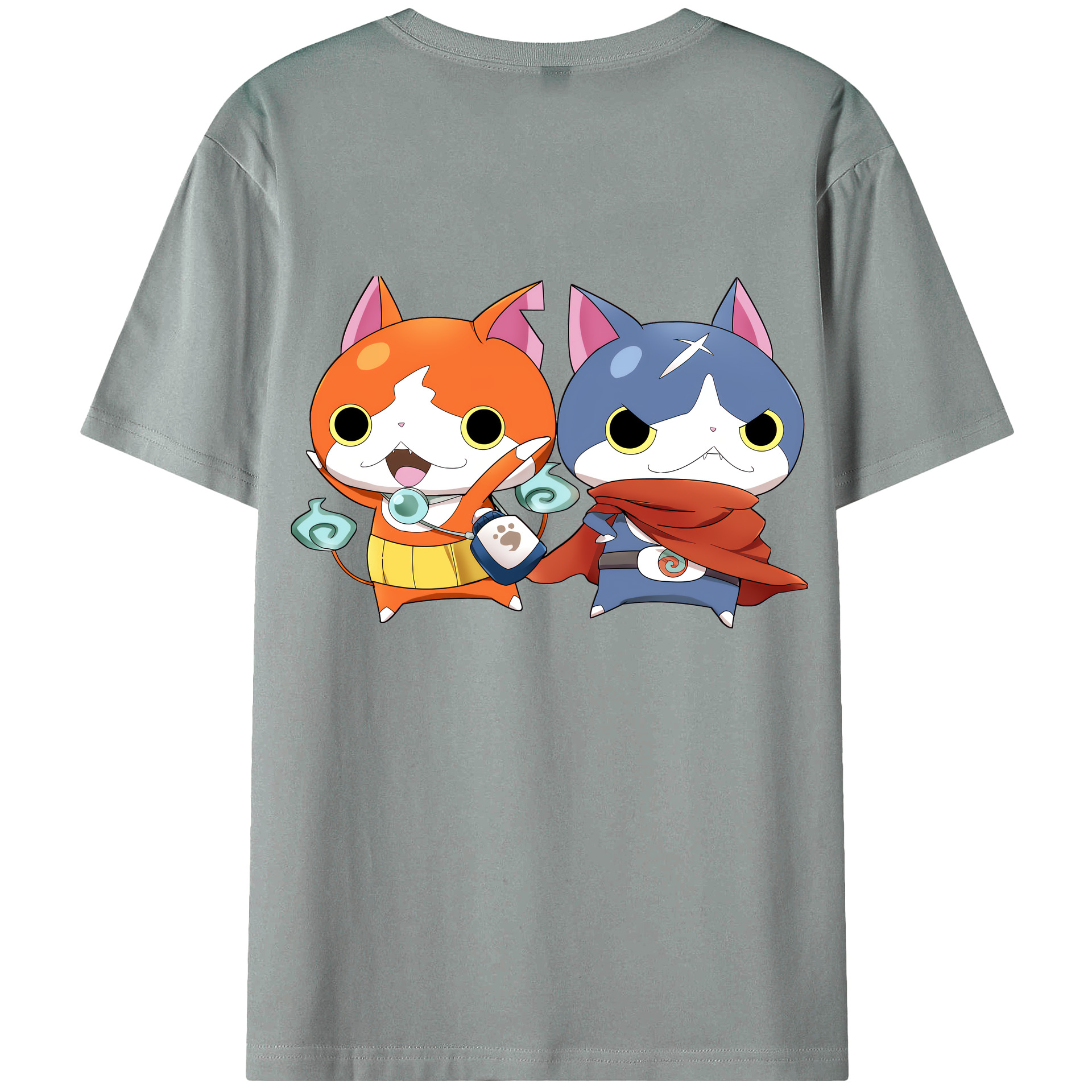 （画像用） 妖怪ウォッチ Yo-kai Watch 綿100％ メンズ半袖Tシャツ（バックプリント） 通気性